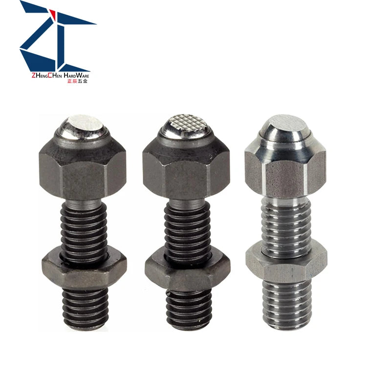 ZT35/36 Swiveling jack screw smooth/serrated carbon steel black screws